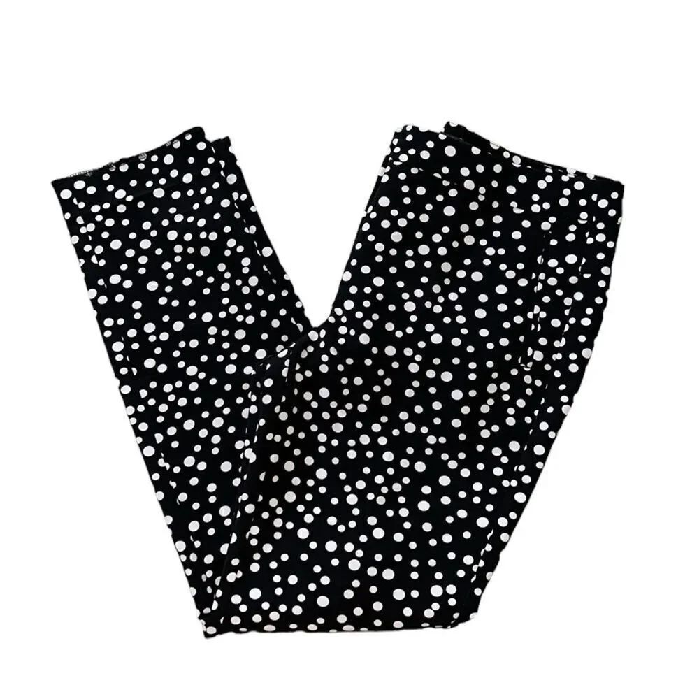 Adrianna Papell Polka Dot Black and White Pants(Size 8)